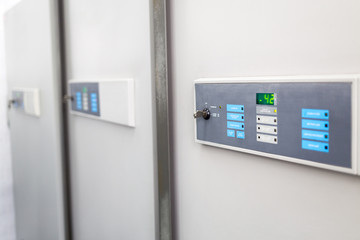 medical refrigerators control panels in the blood bank
