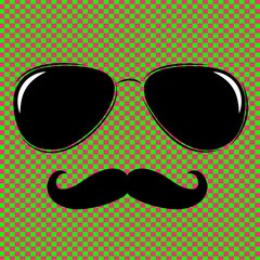 Vector man face outline with sunglasses