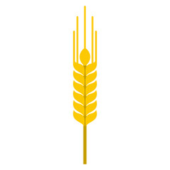 Ear of barley icon in flat style isolated on white background