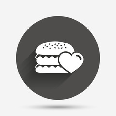 Hamburger icon. Burger food symbol.