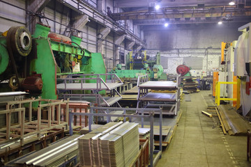 Production workshop metalworking with equipment and metal wares