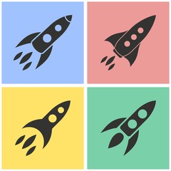 Rocket icon set.