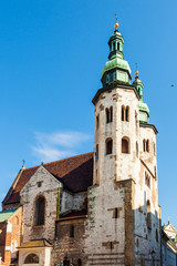 Fototapeta na wymiar St Andrew Church in Krakow in a bright sunny day. Poland. Europe