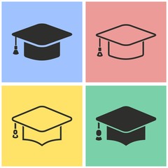 Graduation icon set.