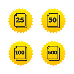 In pack sheets icons. Quantity per package.