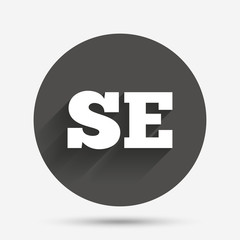 Swedish language sign icon. SE translation