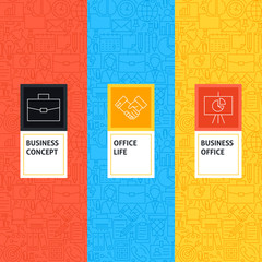 Line Business Office Patterns Set