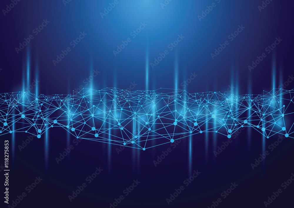 Poster data deep learning hologram ai technology robotic, futuristic cyber social network, system of backgr