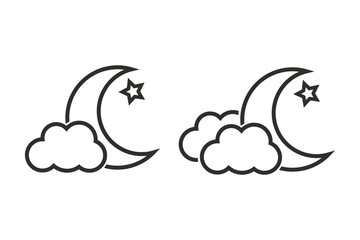 Moon star - vector icon.