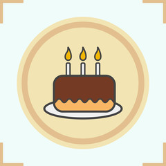 Birthday cake color icon