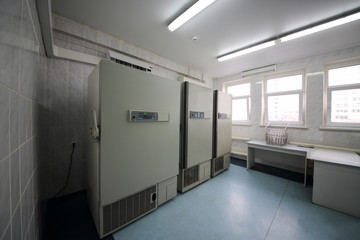 medical refrigerators in the blood bank laboratory