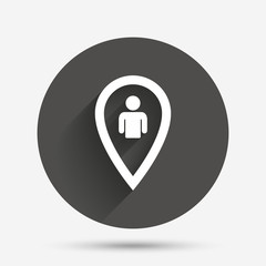 Map pointer user sign icon. Marker symbol.