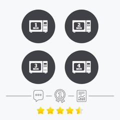 Microwave oven icons. Cook in electric stove.