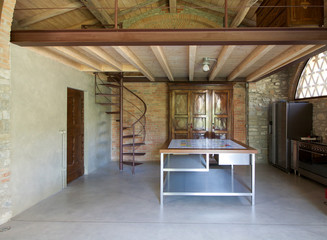 kitchen in a rustic loft