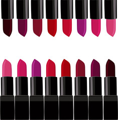 vector set of lipsticks trendy shades 2016-2017