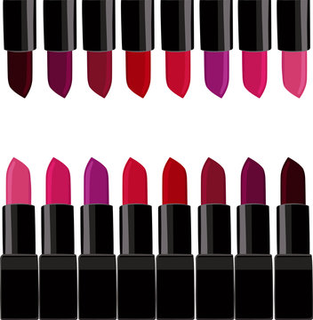 vector set of lipsticks trendy shades 2016-2017