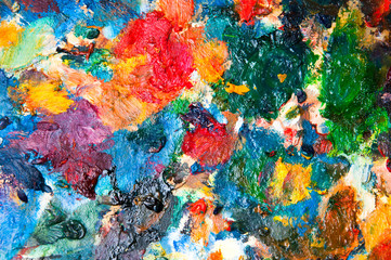 Fototapeta na wymiar Oil paints multicolored closeup abstract background