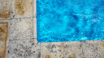 Macro from Swimming pool with clear blue water