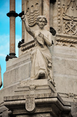 Obraz premium Detalle del Monumento a los Fueros, Pamplona, Navarra, España