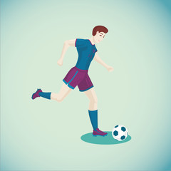 Soccer player. Isolated cartoon character. Sport illustration