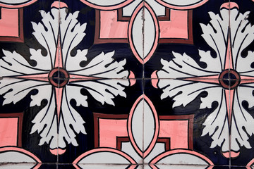 Detail of some typical portuguese tiles