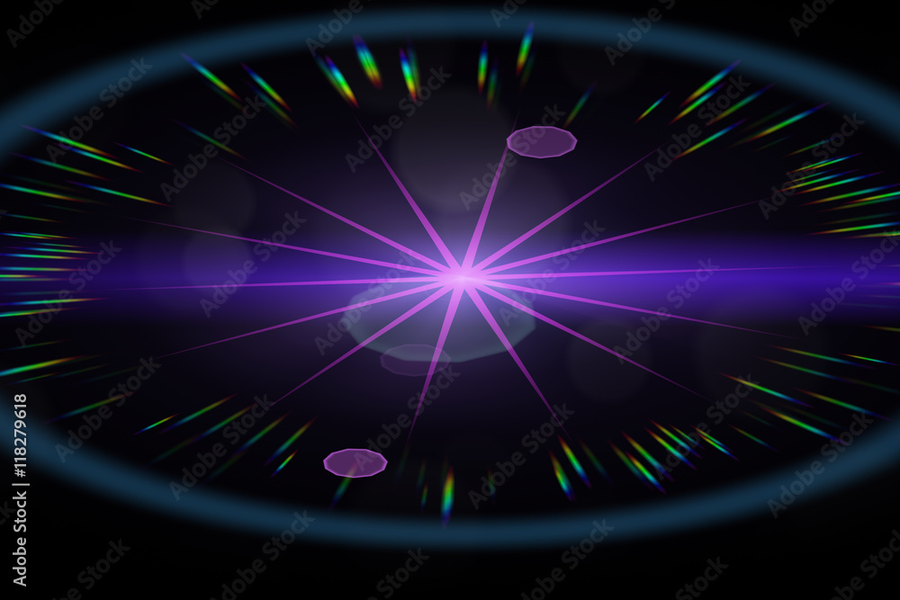 Wall mural graphical representation of a star with a rainbow of sparks.