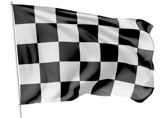 Checkered flag on flagpole