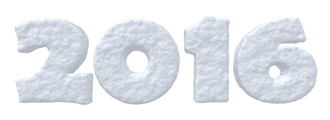 New Year Date 2016 made of snow
