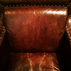 Brown leather armchair