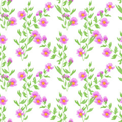 Seamless pink flowers pattern background