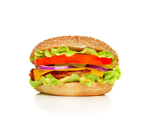 Big appetizing hamburger 