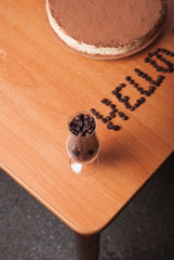 Cake sprinkle cocoa powder,