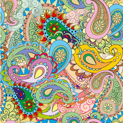 Vector wallpaper. seamless pattern of colorful doodle
