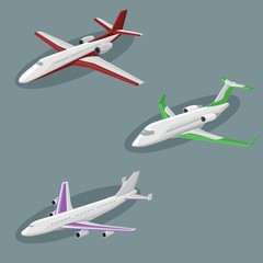 Airplanes vector image design set.