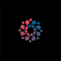 Isolated abstract colorful flower vector logo. Round spiral decoration.