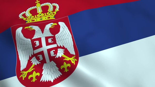 Realistic Serbian flag