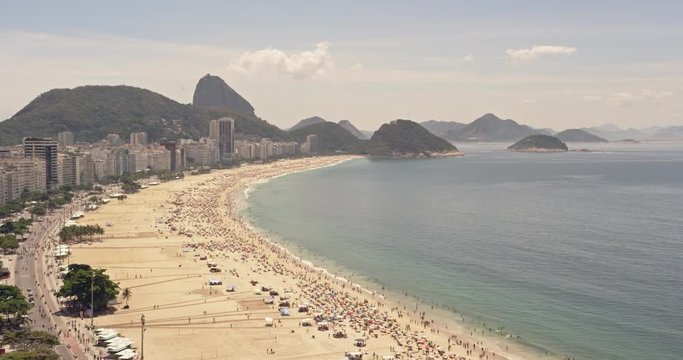 High level view on Copacabana Beach, Rio de Janeiro, Brazil