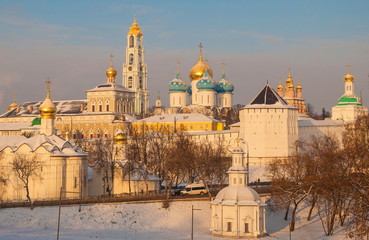 Fototapeta na wymiar Trinity-Sergius Lavra in Sergiev Posad in winter
