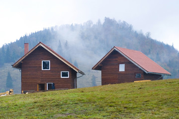 Fototapeta na wymiar Mountain houses