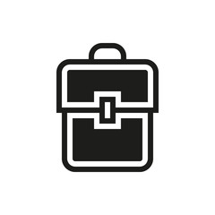 Backpack, book bag icon on white background
