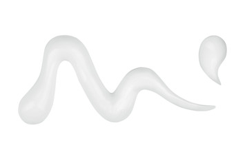 beauty cream strokes on white background