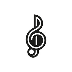 Treble clef icon on white background