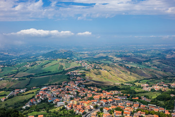 Panorama of Republic of San Marino from Monte Titano, San Marino