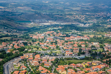 Fototapeta na wymiar Panorama of Republic of San Marino from Monte Titano, San Marino
