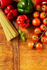 Ingredients for pasta dinner