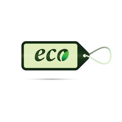 Colored eco and organic label. Supermarket design. Eco concept. Vector isolated object. 