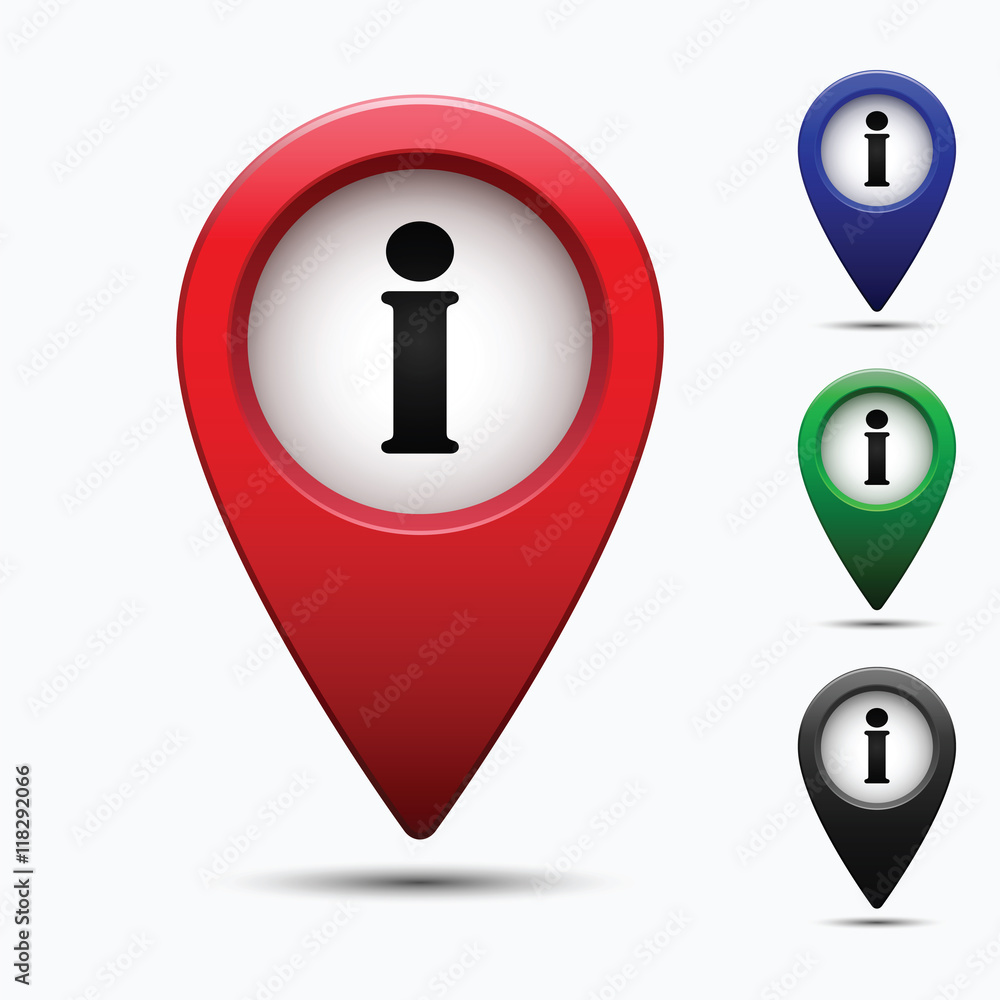 Poster colored map pointer with symbol showplace and lion . for location maps. mark icon. sign for gps navi