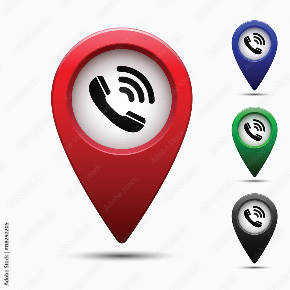 Poster colored map pointer with symbol supermarket. for location maps. mark icon. sign for gps navigation. 