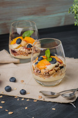 Cream and peach desert