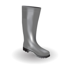 Rain boot vector icon symbol design. Illustration isolated on white background - gray rubber boot